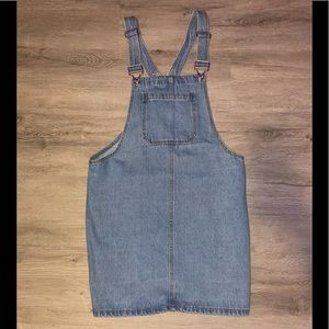 Denim overalls dress